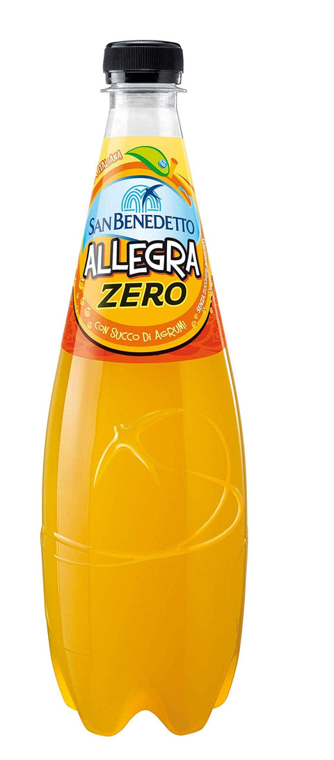 San Benedetto Allegra Aranciata Zero PET ohne Zucker Lemonade Orange ohne Zucker 6x0,75l Original italienisch Getränk