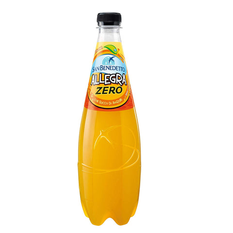 San Benedetto Allegra Aranciata Zero PET ohne Zucker Lemonade Orange ohne Zucker 6x0,75l Original italienisch Getränk