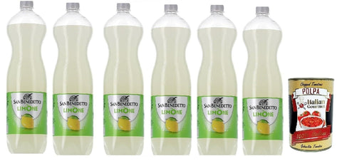 San Benedetto Limonata OrangenLimonade orange PET erfrischend lemonade soft drink 6x1.5 Lt 5 Lt italienisch Original Pastasauce + gratis polpa 400 g