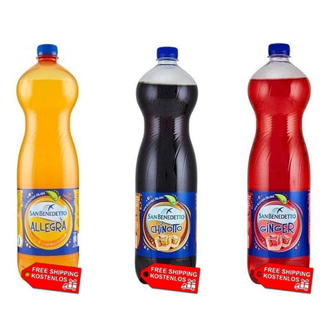 San Benedetto Soft Drink Testpaket San benedetto Aranciata Ginger Chinotto erfrischend Einweg PET 18x1,5lt 80008446