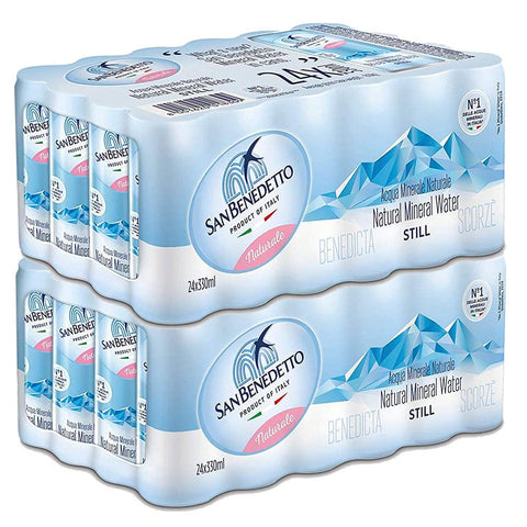 San Benedetto Natürliches Wasser 48 Milch plastikfrei Maxi Format Produkt mit reduzierter Umweltbelastung 1x33cl Original italienisch Getränk