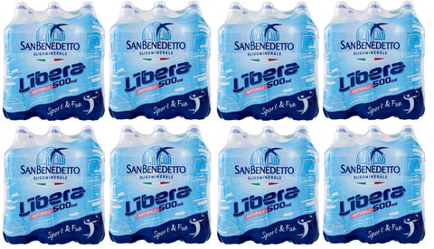 San Benedetto Acqua Naturale Libera Oligomineralisches Natürliches Wasser PET-Einwegflasche 500 ml 48x italienisch Original Pastasauce + gratis Polpa di
