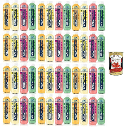 San Benedetto Stilles Wasser San Benedetto Aquavitamin Testpaket, wasser mit vitamins PET Flasche, water flavored, 48x 40cl + Italian Gourmet polpa 400g 8001620015391
