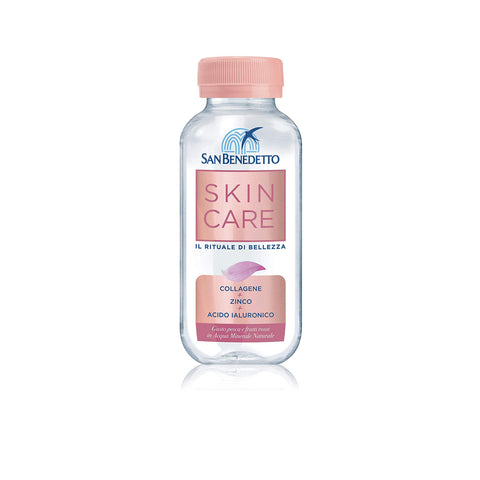 San Benedetto Skincare 24er Pack Pfirsich und rote Früchte Mineralwassergetränk mit Kollagen, Zink und Hyaluronsäure 1x22cl Original italienisch