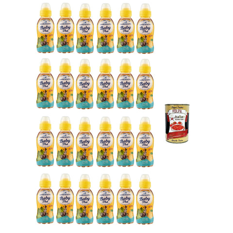 San Benedetto Thè baby the deteinato alla limone entcoffeiniert Soft drink lemon tea decaffeinated Eistee zitrone PET 24x25 cl italienisch Original Pastasauce +