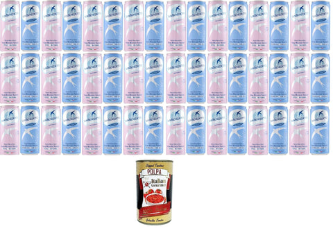 San Benedetto Wasser San Benedetto, Testpaket Natürliches & prickelndes Mineralwasser in Dosen, 48x330 ml, Reines und erfrischendes Getränk, Elegantes Design, Solide und Praktische Form+ Italian Gourmet polpa 400g 8001620018057