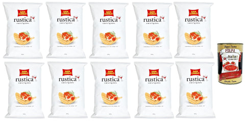 San Carlo Chips 10x San Carlo Rustica Chips Patatine Kartoffelchips gesalzen 190g Kartoffel chips + Italian Gourmet polpa 400g 8003130144974