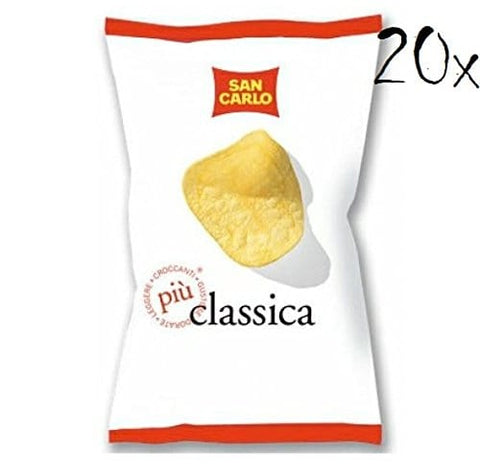 SAN CARLO Classica Chips Patatine Kartoffelchips gesalzen Kartoffel chips 20x50g Original italienisch Snack