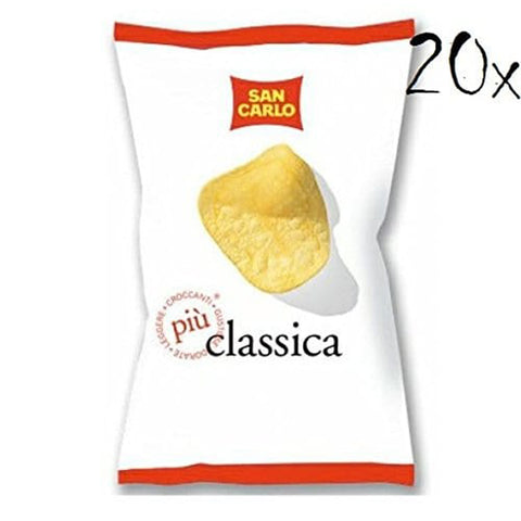 SAN CARLO Classica Chips Patatine Kartoffelchips gesalzen Kartoffel chips 20x50g Original italienisch Snack