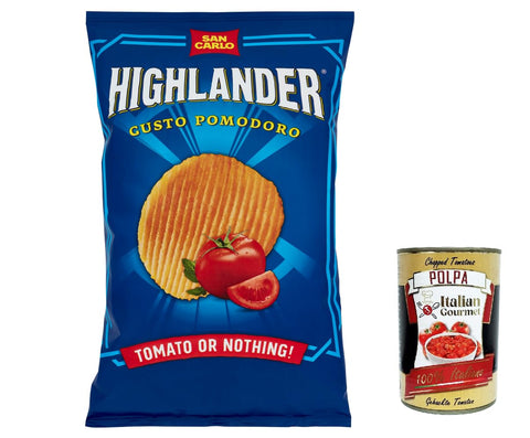 San Carlo Chips 20x San Carlo Highlander Tomato or nothing Patatine Kartoffelchips Tomaten Chips 50g + Italian Gourmet polpa 400g 8003130129599