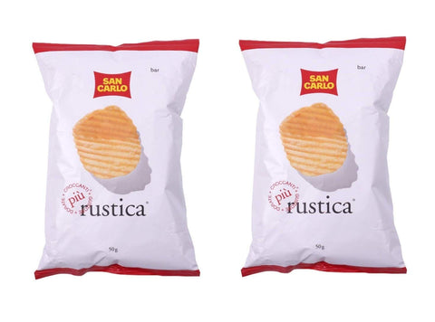 SAN CARLO Chips 2x San Carlo Rustica Chips Patatine Kartoffelchips gesalzen 50g Kartoffel chips 8003130160523