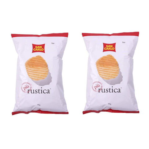 San Carlo Rustica Chips Patatine Kartoffelchips gesalzen Kartoffel chips 2x 50g Original italienisch