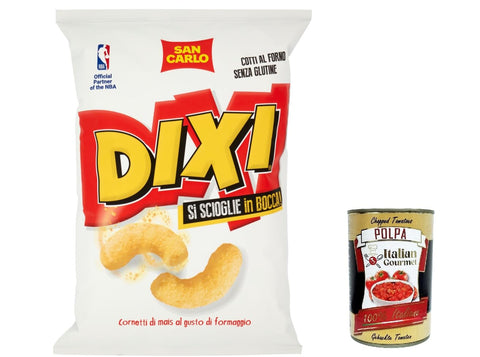 San Carlo Dixi Maischips Patatine gesalzen Käse Cheese crisp Käsechips 40 g 5x italienisch Original Kartoffelchips + gratis polpa 400 g