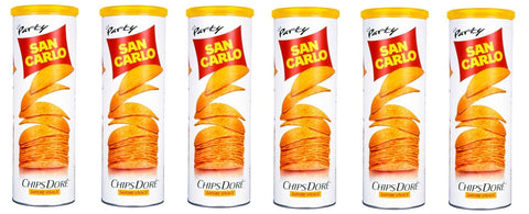 SAN CARLO Chips Dorè Sapore Vivace Patatine Kartoffelchips lebhafter Geschmack gesalzen Snack Kartoffel chips Tube 6x100g Original italienisch
