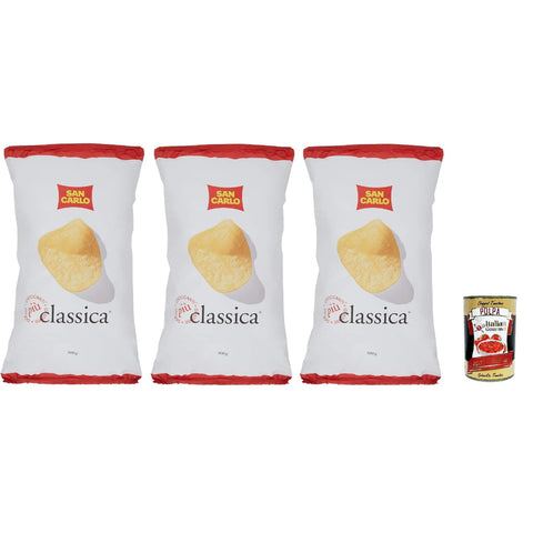 San Carlo Classica Chips Patatine Kartoffelchips gesalzen Kartoffel chips 3x300g Original italienisch Snack