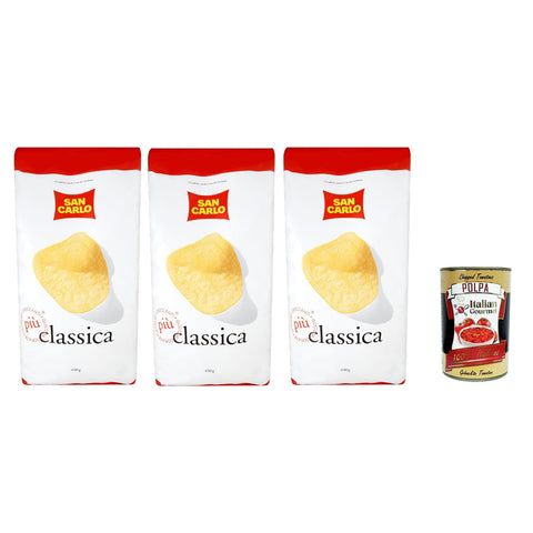 San Carlo Classica Chips Patatine Kartoffelchips gesalzen Kartoffel chips 3x450g Original italienisch Snack