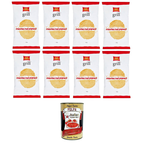 San Carlo Patatine Grill 8x150 g italienisch Original Kartoffelchips + kostenlos polpa 400 g