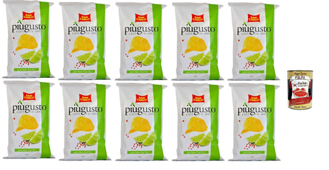 San Carlo Più Gusto Lime e Pepe Rosa Patatine Limette und Rosa Pfeffer Kartoffelchips Chips Beutel 10x 150g italienisch Original