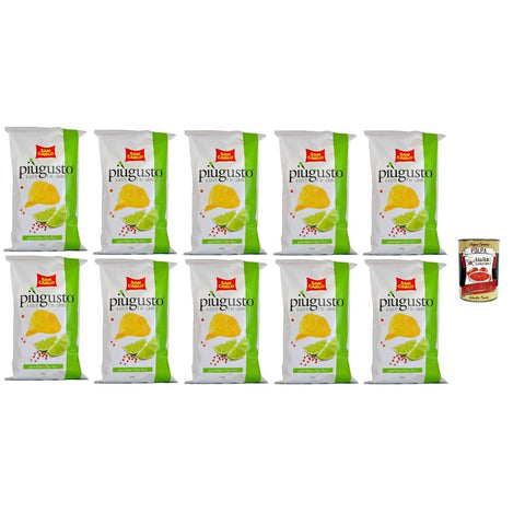 San Carlo Chips San Carlo Più Gusto Lime e Pepe Rosa Patatine Limette und Rosa Pfeffer Kartoffelchips Chips Beutel 10x 150g italienisch Original 8003130127922