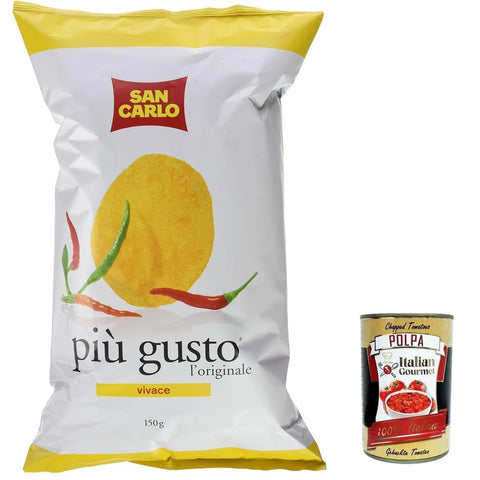 San Carlo Chips San Carlo più gusto Vivace Chips Patatine Kartoffelchips gesalzen 150g chips 5x Original italienisch inkl. Italian Gourmet Polpa 400g 8003130127922