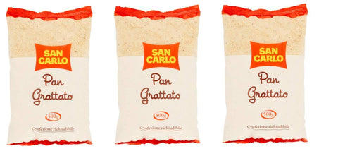 SAN CARLO Paniermehl & Knödelbrot 3x San Carlo PanGrattato Paniermehl Weiß Brotknuspriges Brot zu machen 500 g 8003130677441