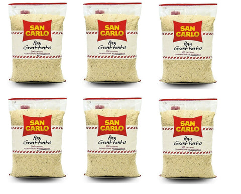 SAN CARLO Paniermehl & Knödelbrot 6x San Carlo PanGrattato Paniermehl Weiß Brotknuspriges Brot zu machen 500 g 8003130677441