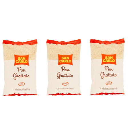 SAN CARLO Paniermehl & Knödelbrot SAN CARLO PanGrattato Paniermehl Weiß Brotknuspriges Brot zu machen 3x 500 g italienisch Original 8003130677441