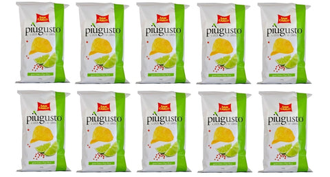 San Pellegrino Chips 10x MHD 06/01/2026 San Carlo Più Gusto Lime e Pepe Rosa Patatine,Limette und Rosa Pfeffer,Kartoffelchips Chips,150g Beutel 8008720003136