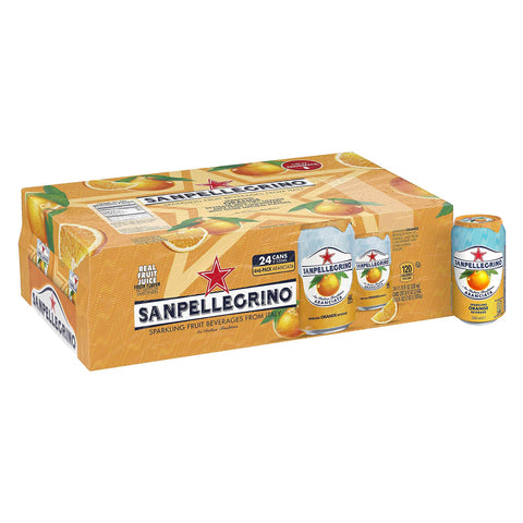 San Pellegrino Sanpellgrino Sparkling Fruit Getränke, Aranciata/Orange (insgesamt 24 Stück) Original italienisch
