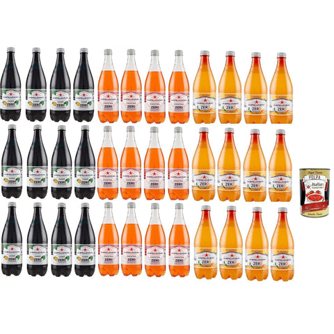 San Pellegrino TESTPAKET Zero PET Ohne Zuckerzusatz Flasche Alkoholfreie Getränke (36 x 75 cl) Ginger Cocktail Aranciata Chinotto italienisch Original