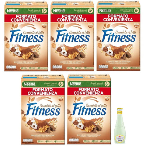 San Pellegrino Knabberartikel San Pellegrino Nestlé FITNESS Vollkornprodukte mit Milchschokolade, Maxi Format 540 g + 1 x San Pellegrino Tonica Zitrusfrucht 20 cl italienisch Original 8008720003136
