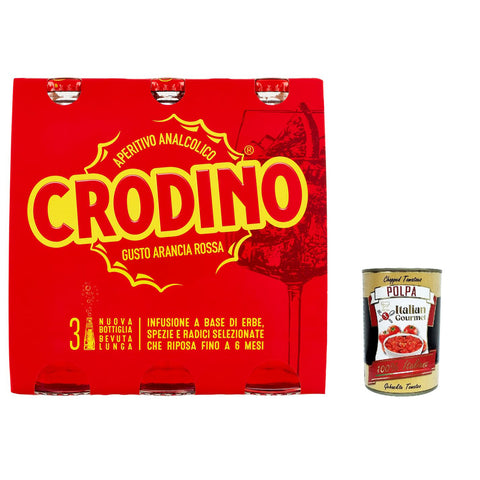 San Pellegrino Campari Crodino arancia rossa rot orange Aperitif bitter 100 ml 24x italienisch Original Pastasauce + kostenlos polpa 400 g