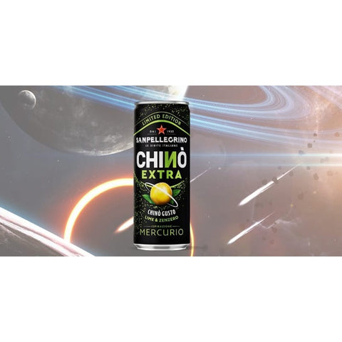 San Pellegrino Limonade San Pellegrino Chinò EXTRA Mercurio Limetten-Ingwer-Erfrischungsgetränk mit Kohlensäure, 24x 33 cl