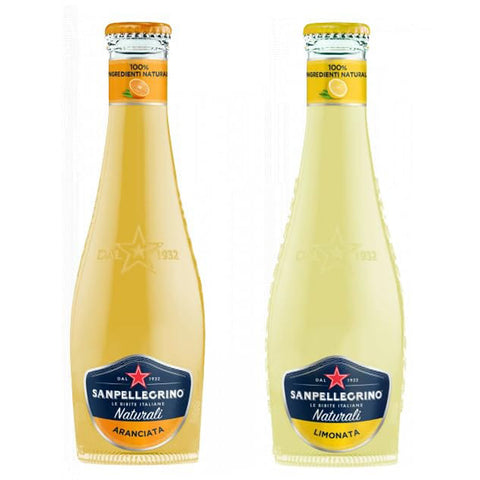San Pellegrino SanPellegrino 48er - Pack Testpaket San Pellegrino Aranciata Alkoholfreies Getränk mit Orangensaft + Limonata Alkoholfreies Getränk mit Zitronensäfte Einweg - Glasflasche 20cl Original italienisch