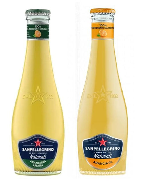 San Pellegrino Limonade SanPellegrino 48er-Pack Testpaket San Pellegrino Aranciata Amara Alkoholfreies Getränk mit Bittere Orange + Aranciata Alkoholfreies Getränk mit Orangensaft 20cl Einweg-Glasflasche 8002270736803