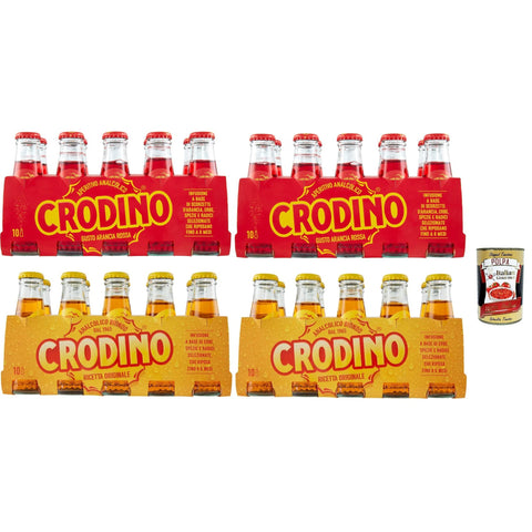 San Pellegrino Crodino Testpaket, biondo und arancia rossa, Crodino 40x100 ml Aperitif bitter, Italienischer nicht -alkoholischer Aperitif bereit zu trinken
