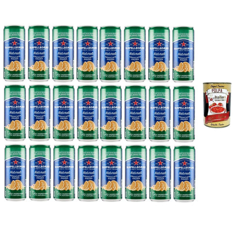 Sanpellegrino Limonade Sanpellegrino Aranciata Amara Lemonade Orange 'Bitteroange', 330 ml 24x Original italienisch inkl. Italian Gourmet Polpa 400g 8002270946561