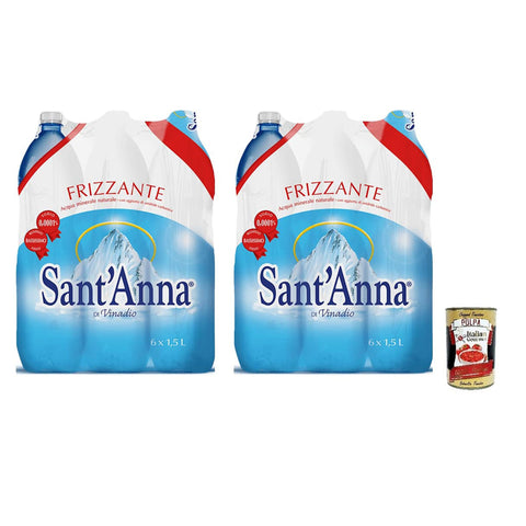 Sant'anna di Vinadio Acqua Frizzante Oligominerale,Oligomineral Sprudelwasser Einweg PET Flasche 1,5 Lt italienisch Original