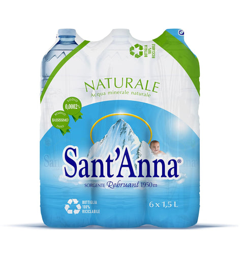Sant'Anna Natürliches Mineralwasser,, 6er Pack 6x1,5l Original italienisch Getränk