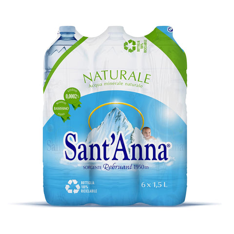 Sant'Anna Natürliches Mineralwasser,, 6er Pack 6x1,5l Original italienisch Getränk