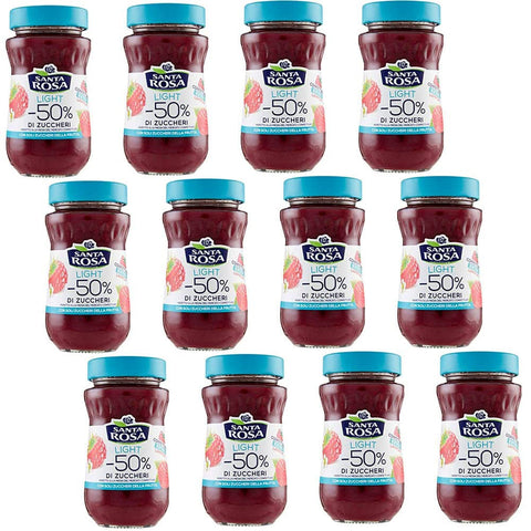 Santa Rosa Light Lamponi Himbeeren Marmelade Konfitüre 50% Zucker 12x260g Original italienisch Aufstrich