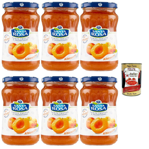 Santa Rosa Konfitüren Santa Rosa Confettura di Albicocche, Aprikosen marmelade, apricot jam, ideal für Desserts und Kuchen 6x 350g Original italienisch inkl. Italian Gourmet Polpa 400g 8032804040014