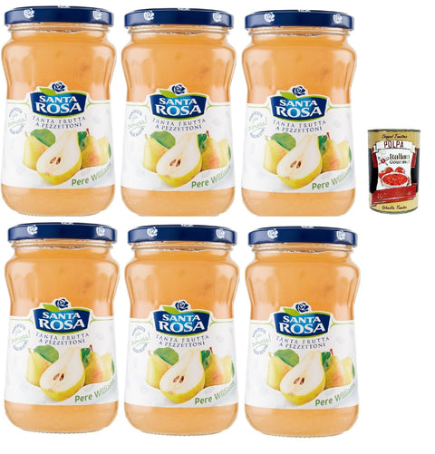 Santa Rosa Konfitüren Santa Rosa, Confettura di Pere Williams, Birne marmelade Brotaufstrich, Pear jam, ideal für Desserts und Kuchen 6x 350g + Italian Gourmet polpa 400g 8006040665027