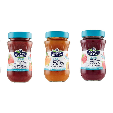 Santa Rosa Konfitüren Testpaket Santa Rosa Light Fragole Lampone Albicocca Erdbeeren Himbeere Aprikose Marmelade Konfitüre -50% Zucker 3x260 g italienisch Original 80908807