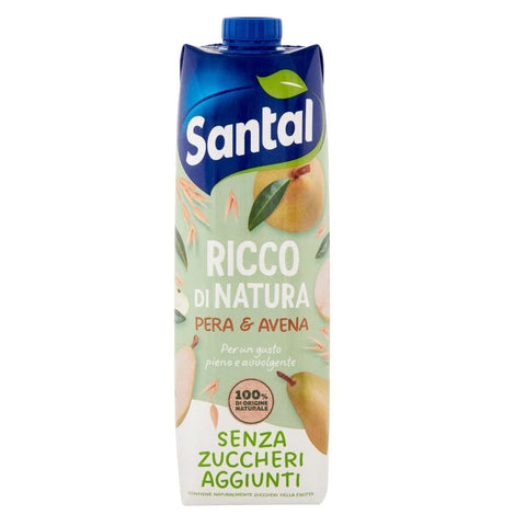 Santal Fruchtsaft MHD 09/06/2023 Parmalat Santal Ricco di Natura Succo di Frutta Pera e Avena Birne und Hafer Fruchtsaft ohne Zuckerzusatz 1000ml 8002580006771