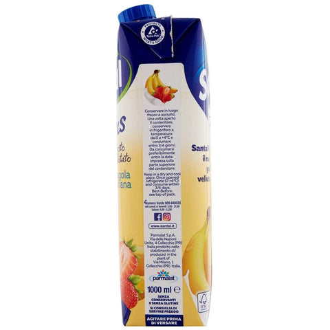 Santal Fruchtsaft MHD 27/08/2023 Parmalat Santal Plus Succo di Frutta Fragola e Banana Erdbeere und Banane Fruchtsaft mit einem Tropfen Milch  1000ml 8002580040188