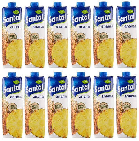 Santal Parmalat I Classici Succo di Frutta Ananas Fruchtsaft 100% Natürlichen Ursprungs Erfrischendes 12x1000ml Original italienisch