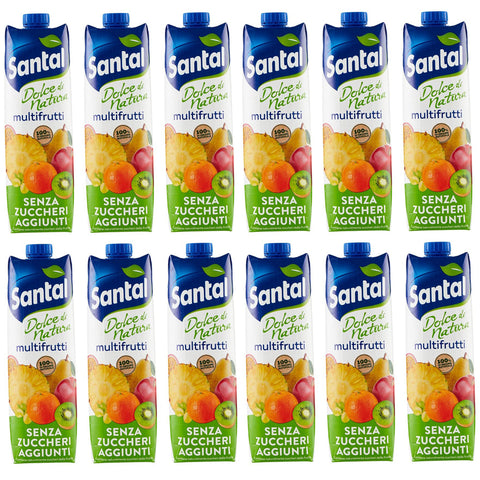 Santal Parmalat Succo di Frutta Multifrutti Dolce di Natura Zero Zuccheri Aggiunti Multifrüchte Fruchtsaft Null 12x1000ml Original italienisch