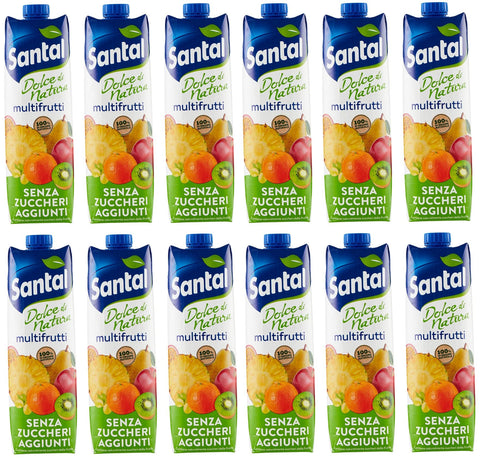 Santal Parmalat Succo di Frutta Multifrutti Dolce di Natura Zero Zuccheri Aggiunti Multifrüchte Fruchtsaft Null 12x1000ml Original italienisch