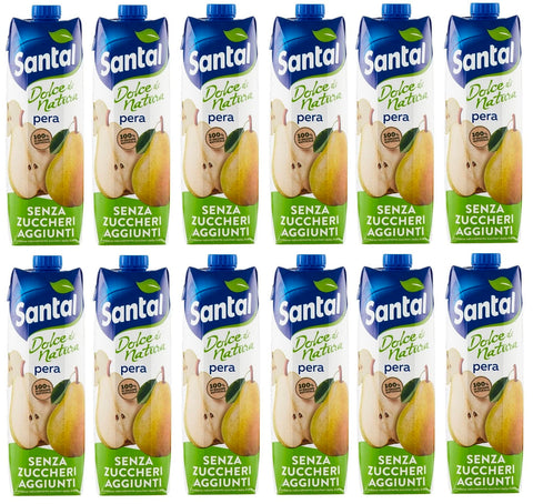 Santal Fruchtsäfte 12x Parmalat Santal Succo di Frutta Pera Dolce di Natura Zero Zuccheri Aggiunti Birnen Fruchtsaft Null Zuckerzusatz Erfrischendes Erfrischungsgetränk Tetrapack 1000ml 8002580004869